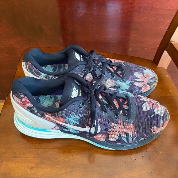 Nike Shoes Wmn Size13  Lunarglide 6 Photosynthesis Pack 776259-401 Floral Shoes - Picture 2 of 13